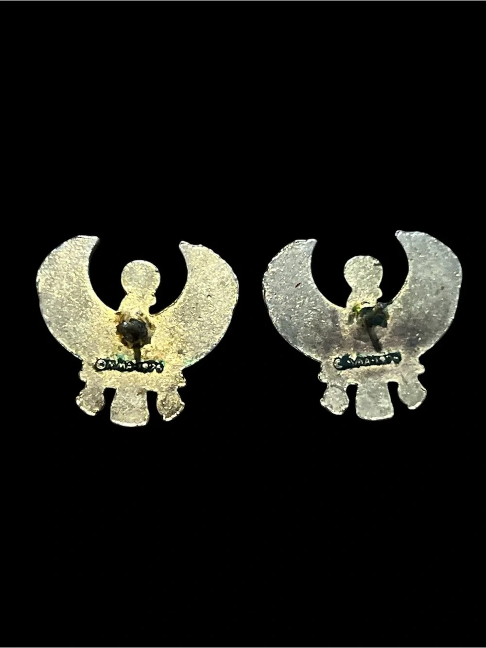 MMA 1976 Egyptian Revival Horus Falcon Enamel Earrings